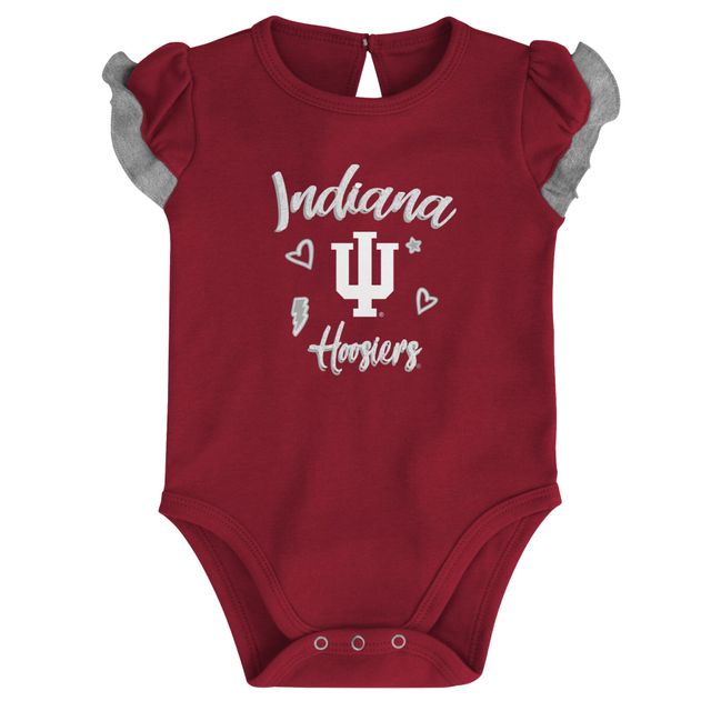 Indiana Hoosiers Too Much Love Ensemble de deux pièces pour nouveau-né et nourrisson Cramoisi/gris chiné