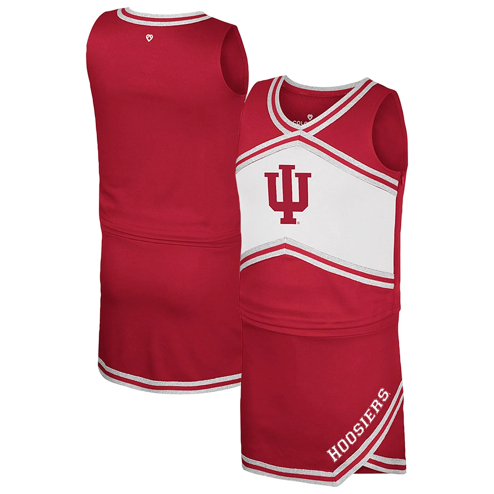 Ensemble haut et jupe de pom-pom girl Indiana Hoosiers pour filles Youth Colosseum Crimson