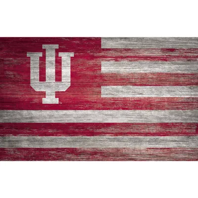 Indiana Hoosiers 11'' x 19'' Distressed Flag Sign