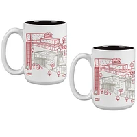 Lot de deux tasses à café à motif de campus Indiana Hoosiers de 15 oz