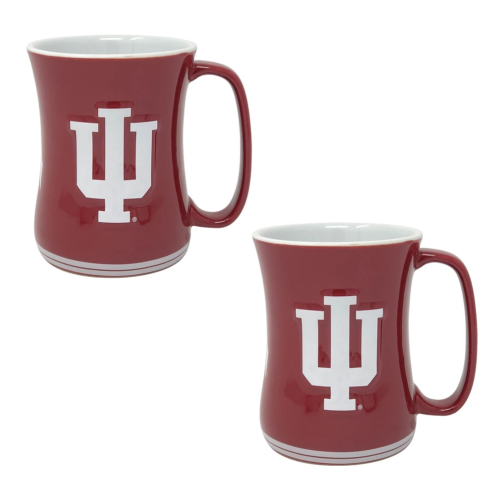 Lot de deux tasses sculptées pour barista de 16 oz des Indiana Hoosiers