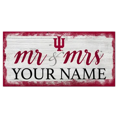 Indiana Hoosiers 6" x 12" Personalized Mr. & Mrs. Script Sign