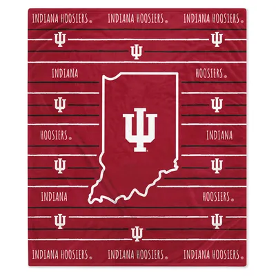 Indiana Hoosiers Stripe Logo Fleece Blanket