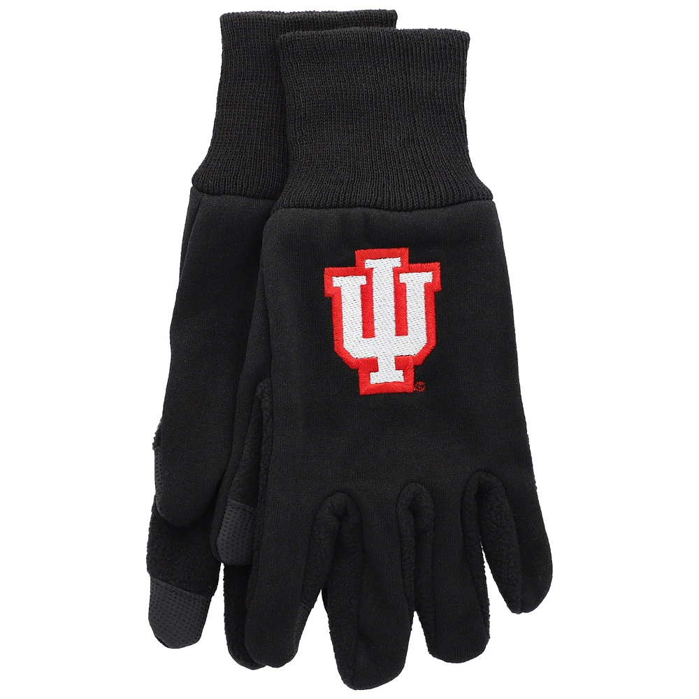 Gants tactiles noirs avec logo de l'équipe Indiana Hoosiers McArthur