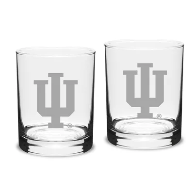 Indiana Hoosiers Set of 2 Traditional Double Old Fashioned Glasses