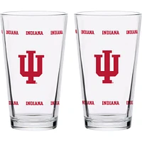 Indiana Hoosiers Two-Pack Knockout 16oz. Pint Glass Set