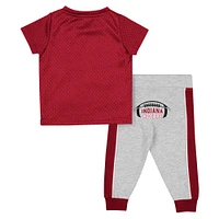 Ensemble maillot et pantalon Indiana Hoosiers Ka-Boot-It Colosseum Crimson/Heather Grey pour bébé