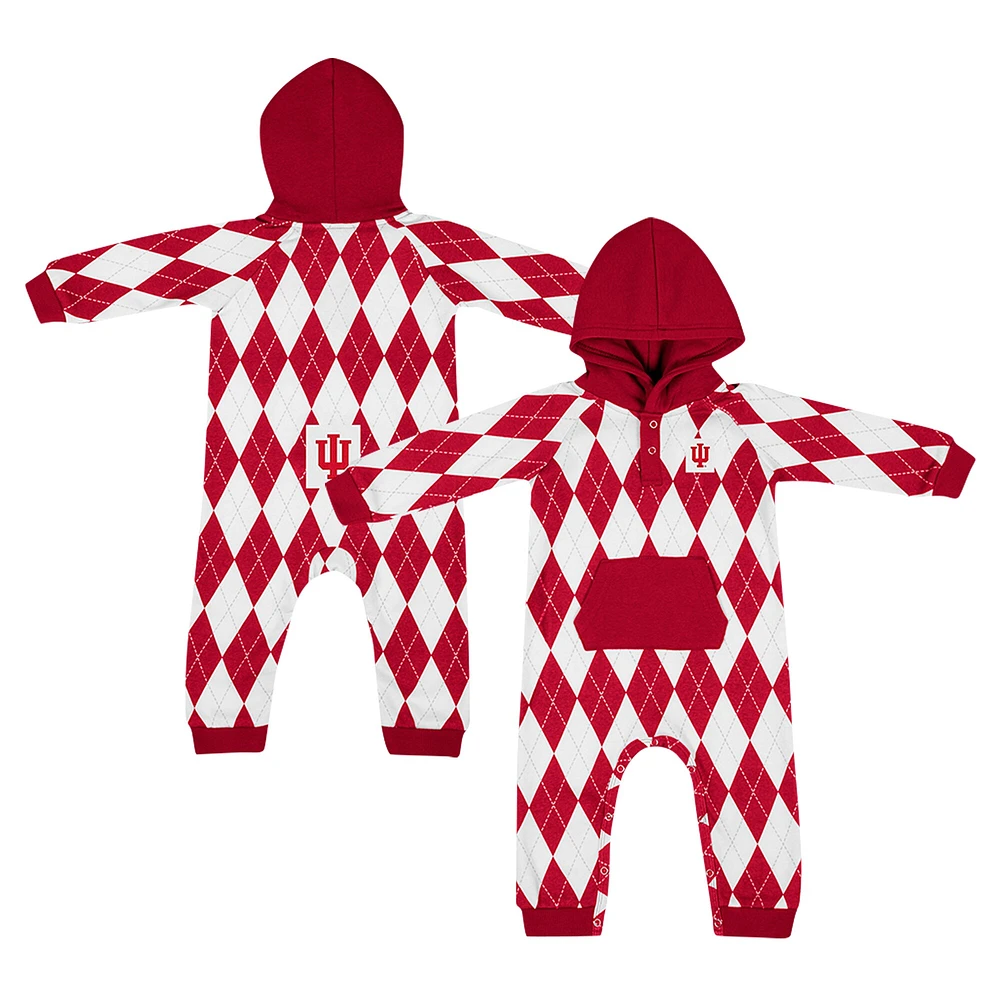 Barboteuse à capuche pour bébé Colosseum Crimson Indiana Hoosiers The Dealio