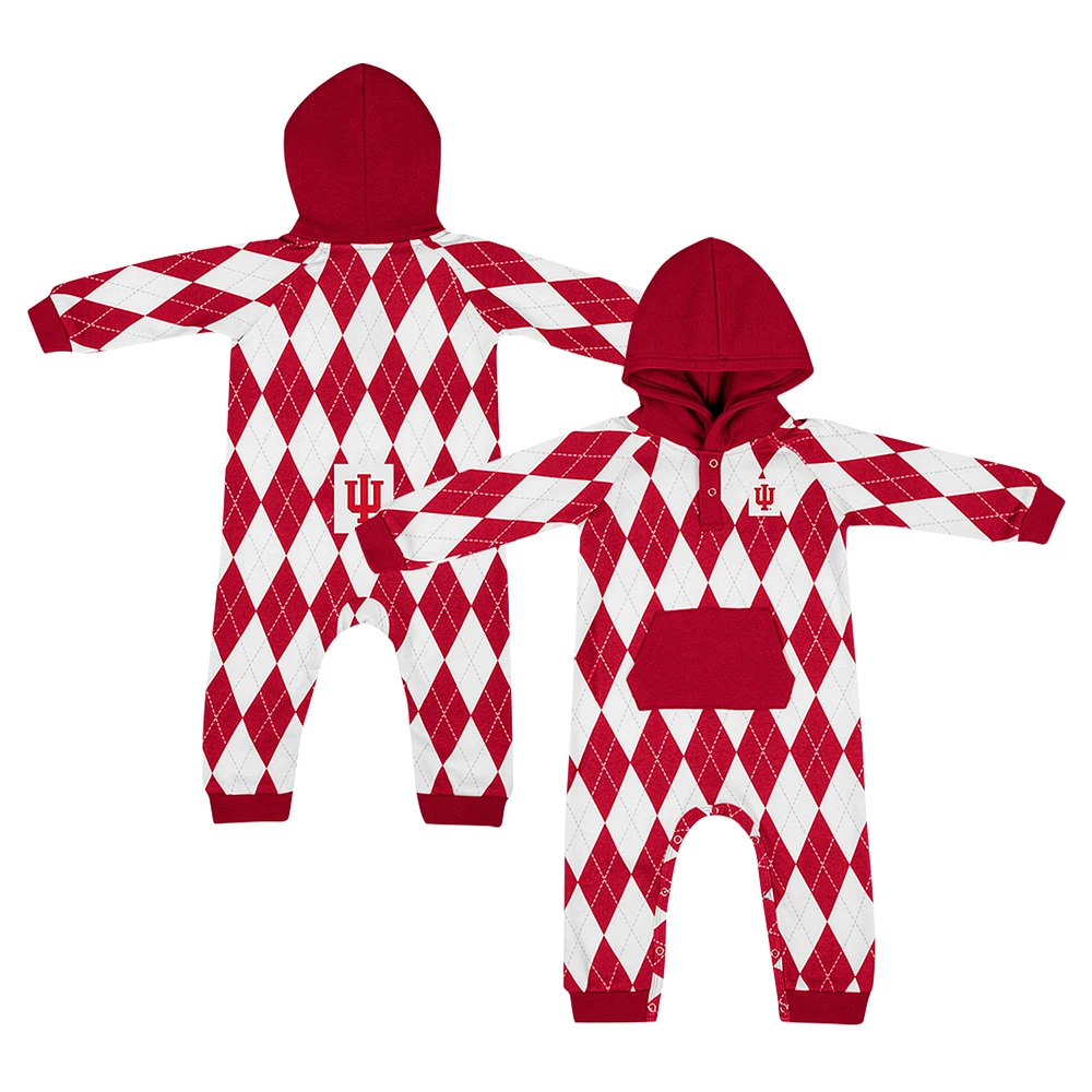 Barboteuse à capuche pour bébé Colosseum Crimson Indiana Hoosiers The Dealio
