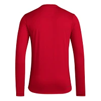 T-shirt à manches longues adidas Crimson Indiana Hoosiers Locker On-Court pour homme