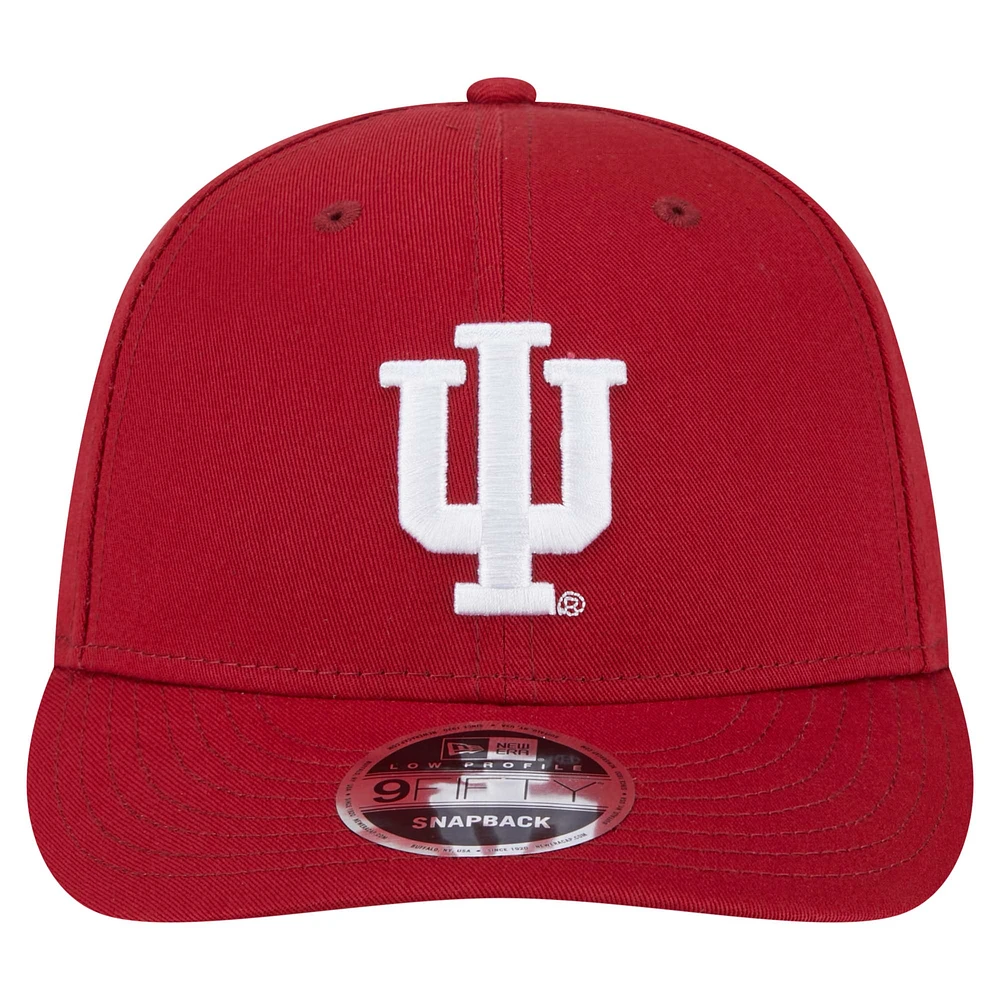 Casquette Snapback 9FIFTY à profil bas New Era pour homme, couleur cramoisie Indiana Hoosiers