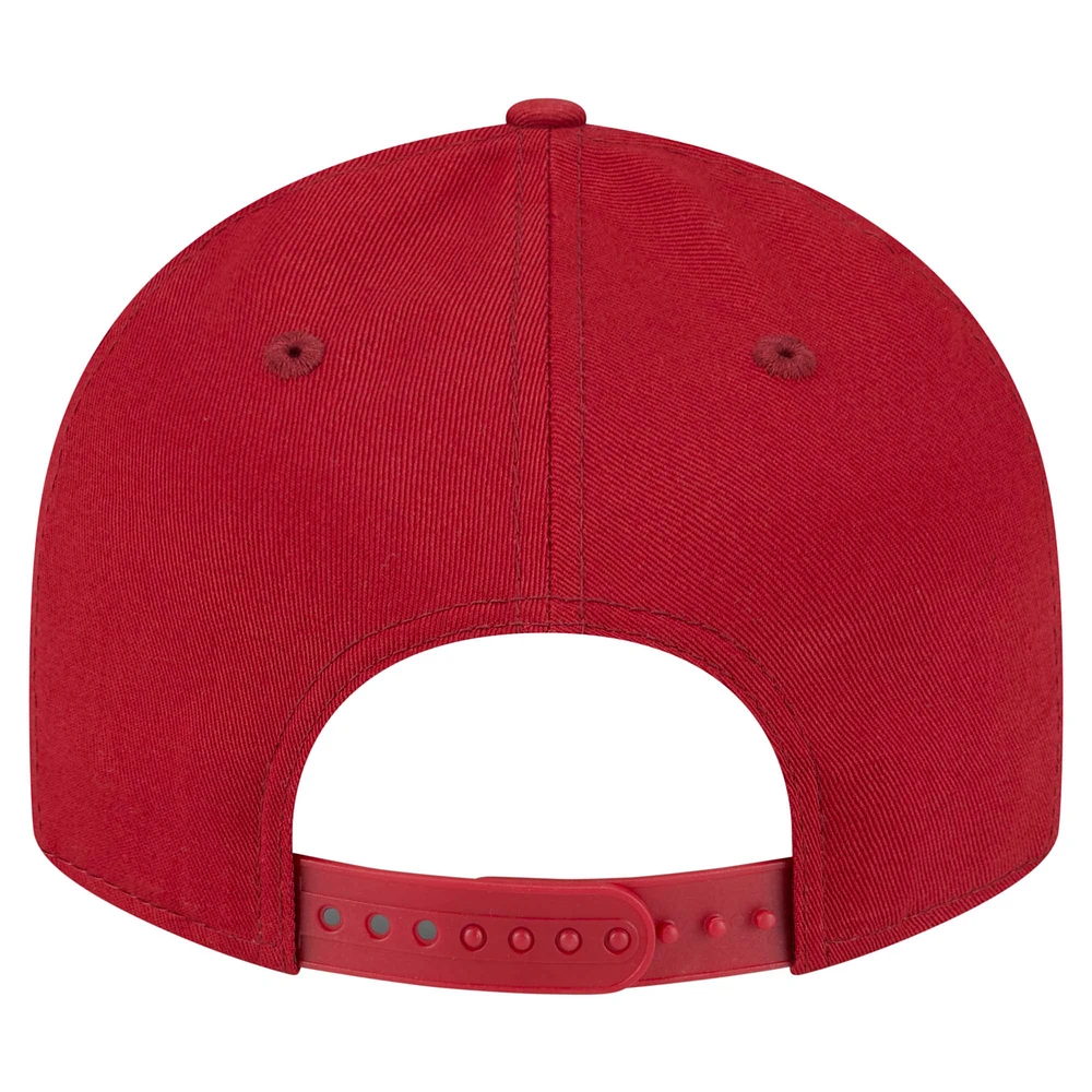 Casquette Snapback 9FIFTY à profil bas New Era pour homme, couleur cramoisie Indiana Hoosiers