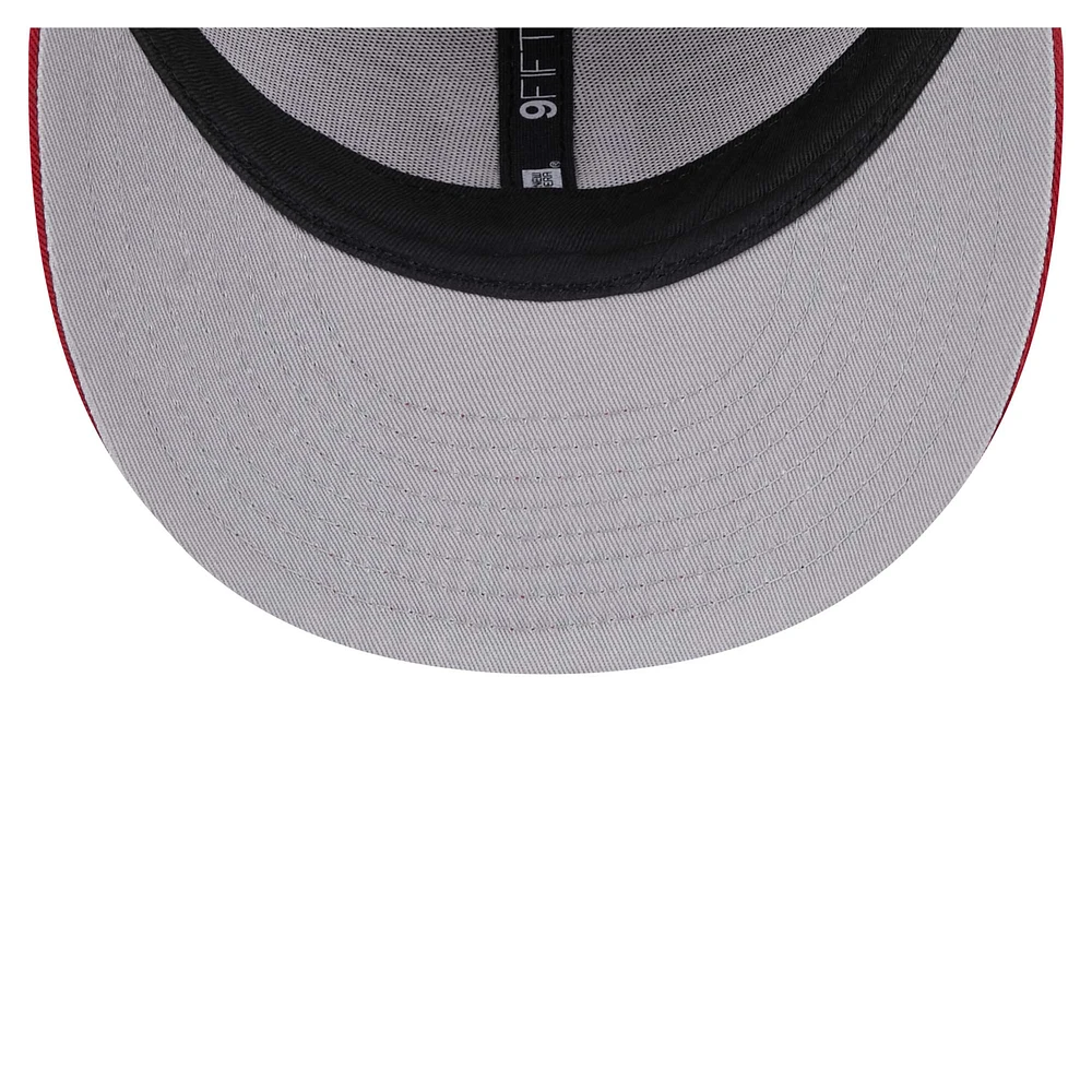 Casquette Snapback 9FIFTY à profil bas New Era pour homme, couleur cramoisie Indiana Hoosiers