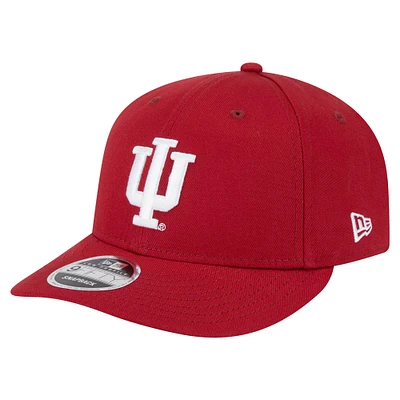 Casquette Snapback 9FIFTY à profil bas New Era pour homme, couleur cramoisie Indiana Hoosiers