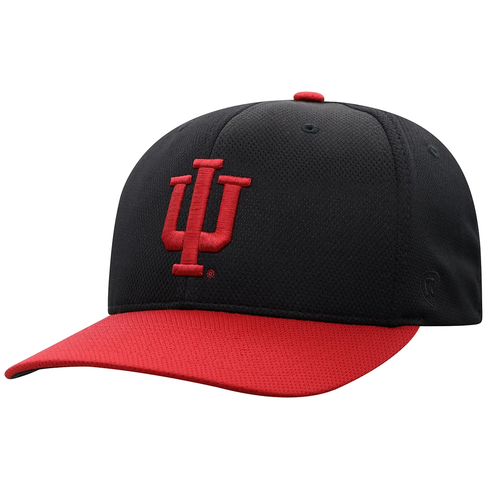 Casquette ajustée noire Indiana Hoosiers Reflex Top of the World pour homme