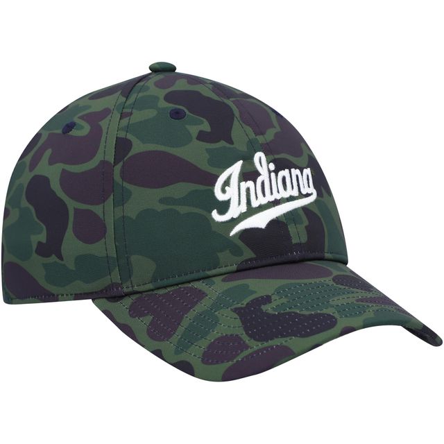 Casquette ajustable pour hommes adidas Camo Indiana Hoosiers Military Appreciation Slouch Primegreen