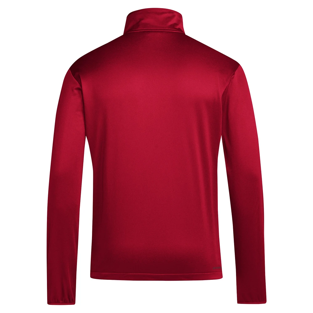 Men's adidas Crimson Indiana Hoosiers 2024 Coaches Sideline Quarter-Zip Top