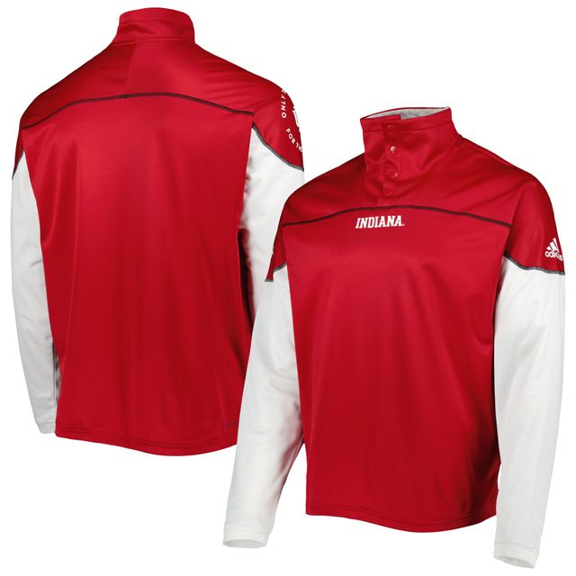 Veste adidas Crimson Indiana Hoosiers AEROREADY Knit Quarter-Snap pour hommes