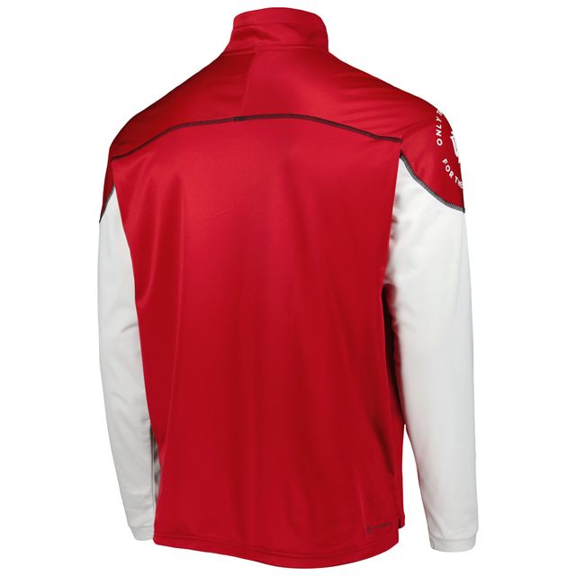 Veste adidas Crimson Indiana Hoosiers AEROREADY Knit Quarter-Snap pour hommes