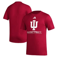 T-shirt d'avant-match de basket-ball adidas Crimson Indiana Hoosiers Fadeaway AEROREADY pour hommes