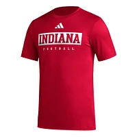 T-shirt d'avant-match adidas Crimson Indiana Hoosiers Football Practice AEROREADY pour hommes