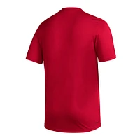 T-shirt d'avant-match adidas Crimson Indiana Hoosiers Football Practice AEROREADY pour hommes