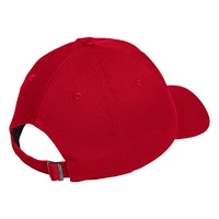 Casquette ajustable souple et ajustable pour hommes adidas Crimson Indiana Hoosiers Locker Room Wordmark