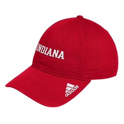 Men's adidas Crimson Indiana Hoosiers Locker Room Wordmark Slouch Adjustable Hat