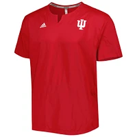 Men's adidas Crimson Indiana Hoosiers Notch Neck Iron Cage Top