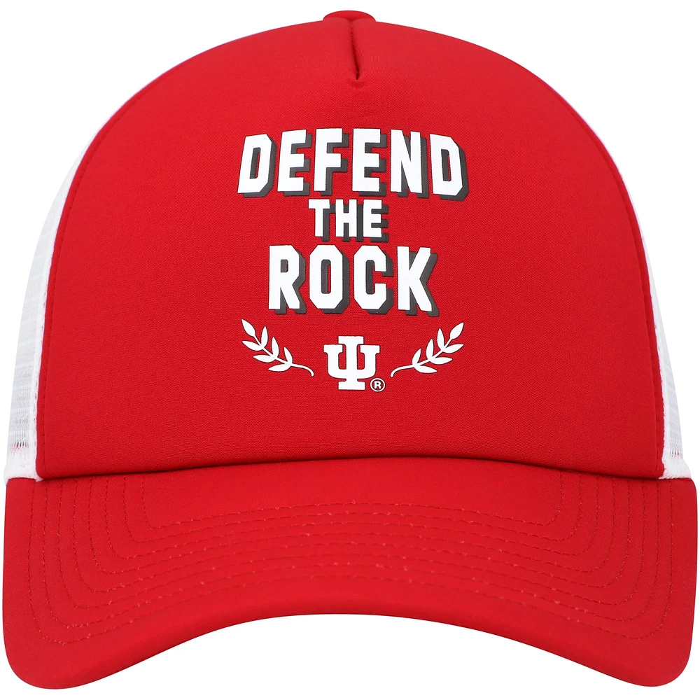 Casquette réglable de camionneur avant en mousse adidas Crimson Indiana Hoosiers Phrase pour hommes