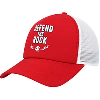 Casquette réglable de camionneur avant en mousse adidas Crimson Indiana Hoosiers Phrase pour hommes