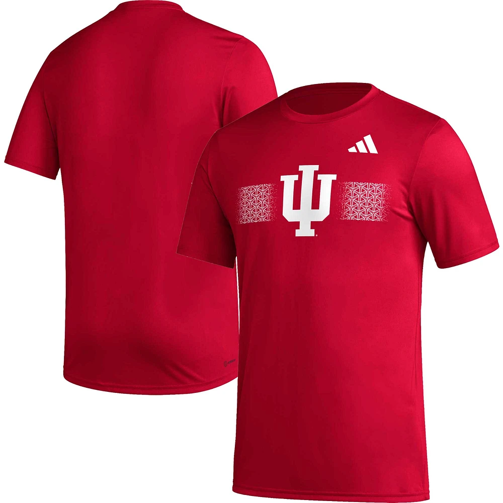 T-shirt AEROREADY d'avant-match adidas Crimson Indiana Hoosiers pour homme