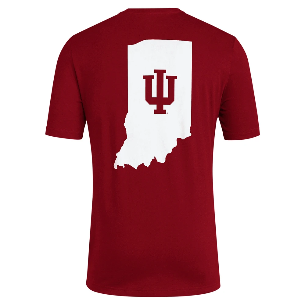 Men's adidas Crimson Indiana Hoosiers Reverse Retro Baseball 2 Hit T-Shirt