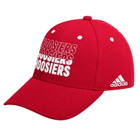 Casquette réglable adidas Crimson Indiana Hoosiers Seasonal Half Font pour hommes