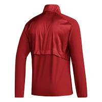 Men's adidas Crimson Indiana Hoosiers Sideline AEROREADY Raglan Sleeve Quarter-Zip Jacket