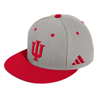 Casquette de baseball ajustée sur le terrain adidas Indiana Hoosiers pour hommes, grise