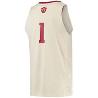 Men's adidas #1 Cream Indiana Hoosiers Swingman Basketball Jersey