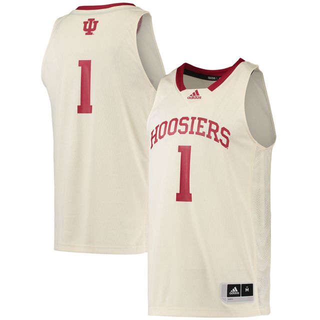 Maillot de basket-ball adidas #1 Indiana Hoosiers Swingman pour homme, crème