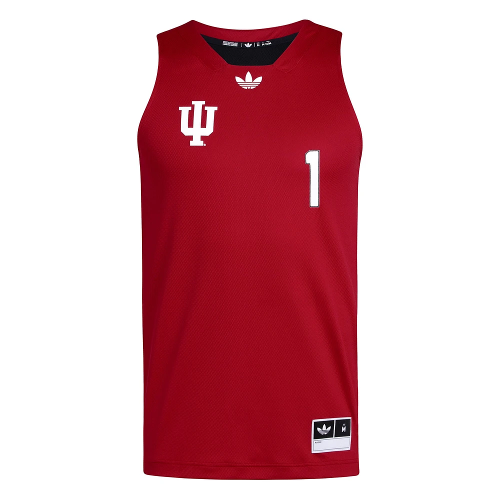 Men's adidas #1 Crimson/Black Indiana Hoosiers Black History Month Basketball Jersey