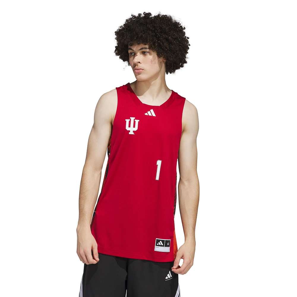 Men's adidas #1 Crimson/Black Indiana Hoosiers Black History Month Basketball Jersey