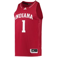 Men's adidas #1 Crimson Indiana Hoosiers Team Swingman Basketball Jersey