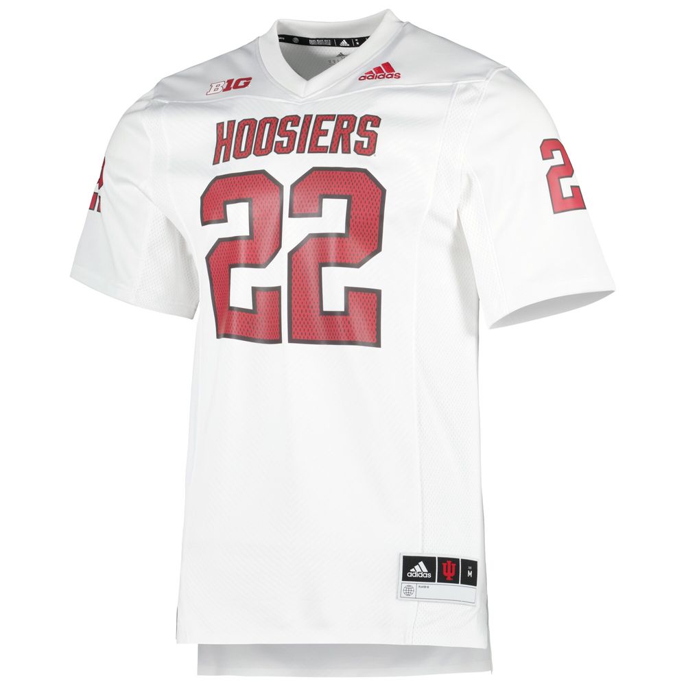 Men's adidas #22 White Indiana Hoosiers 90s Away Premier Strategy Jersey