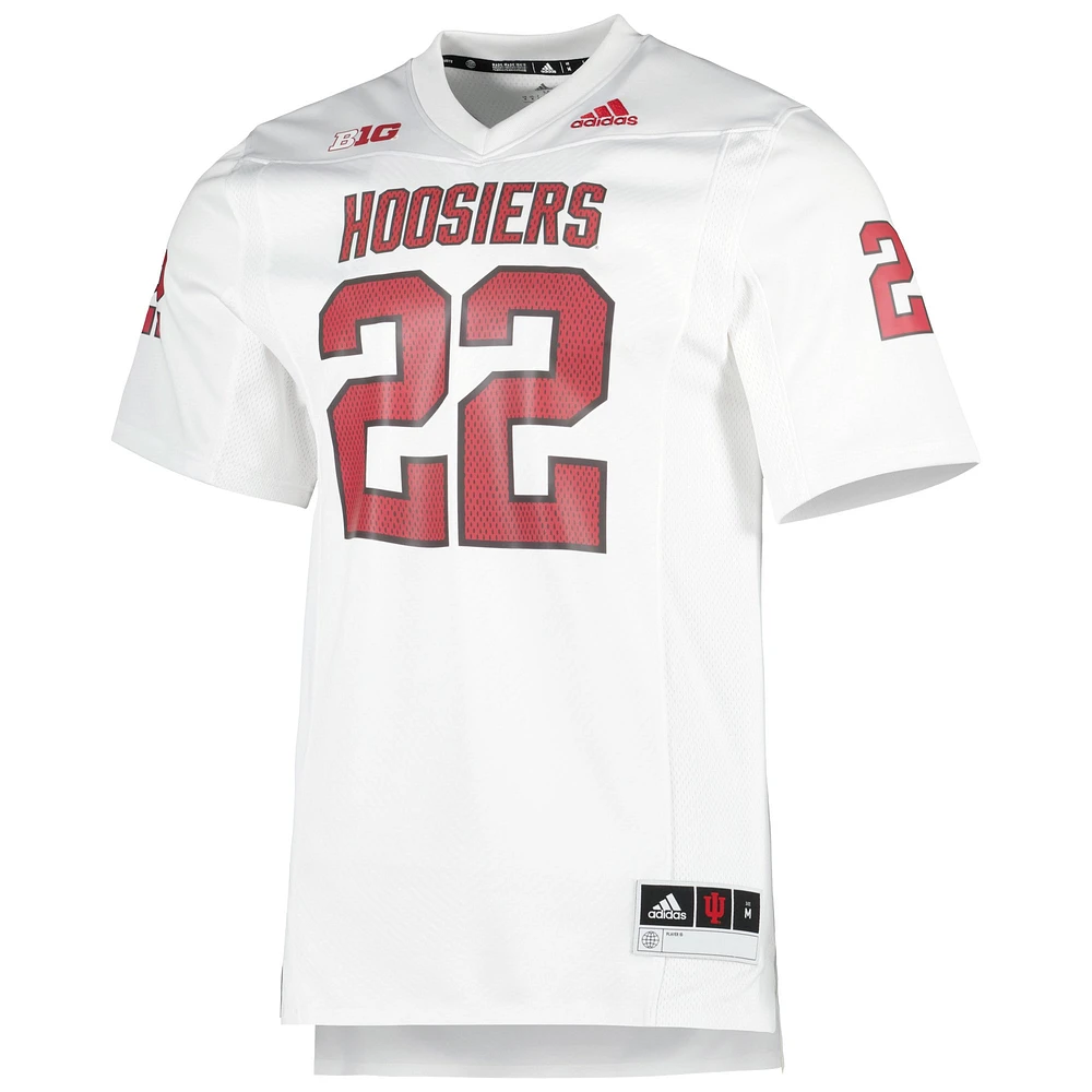 Men's adidas #22 White Indiana Hoosiers 90s Away Premier Strategy Jersey