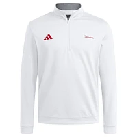 Men's adidas White Indiana Hoosiers Elevated Quarter-Zip Jacket