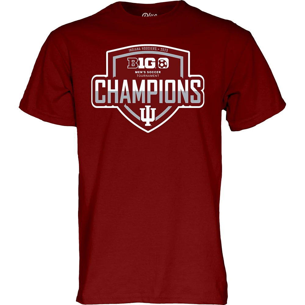 T-shirt bleu pour hommes, 84 Crimson Indiana Hoosiers 2023 Big Ten, tournoi de conférence football Champions vestiaire