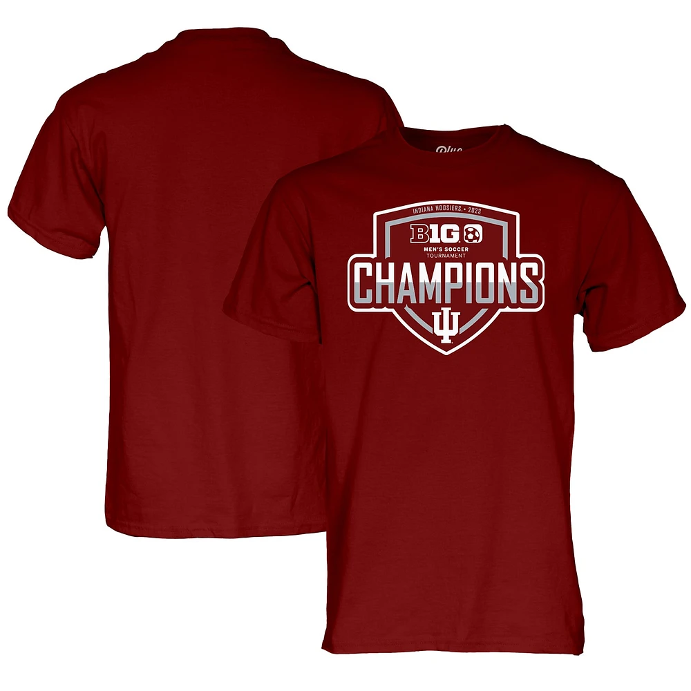 Men's Blue 84 Crimson Indiana Hoosiers 2023 Big Ten Soccer Conference Tournament Champions Locker Room T-Shirt