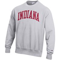 Men's Champion Ash Indiana Hoosiers Big & Tall Reverse Weave Fleece Crewneck Pullover Sweatshirt