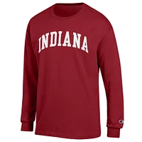 Men's Champion  Crimson Indiana Hoosiers Basic Arch Long Sleeve T-Shirt