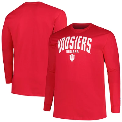 Men's Champion Crimson Indiana Hoosiers Big & Tall Arch Long Sleeve T-Shirt