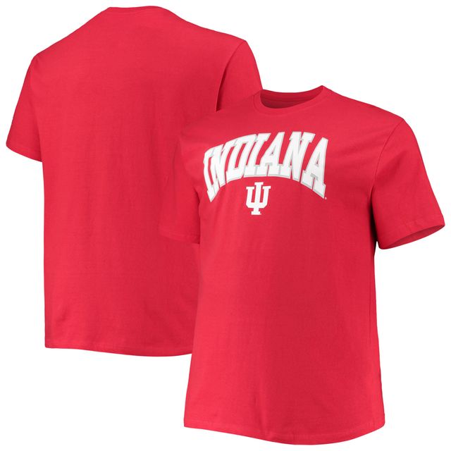 T-shirt pour homme Champion Crimson Indiana Hoosiers Tailles Big & Tall Arch Over Wordmark